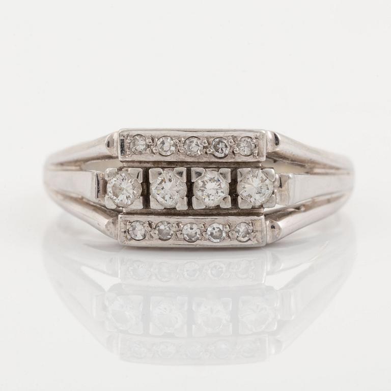 18K gold ring with diamonds.