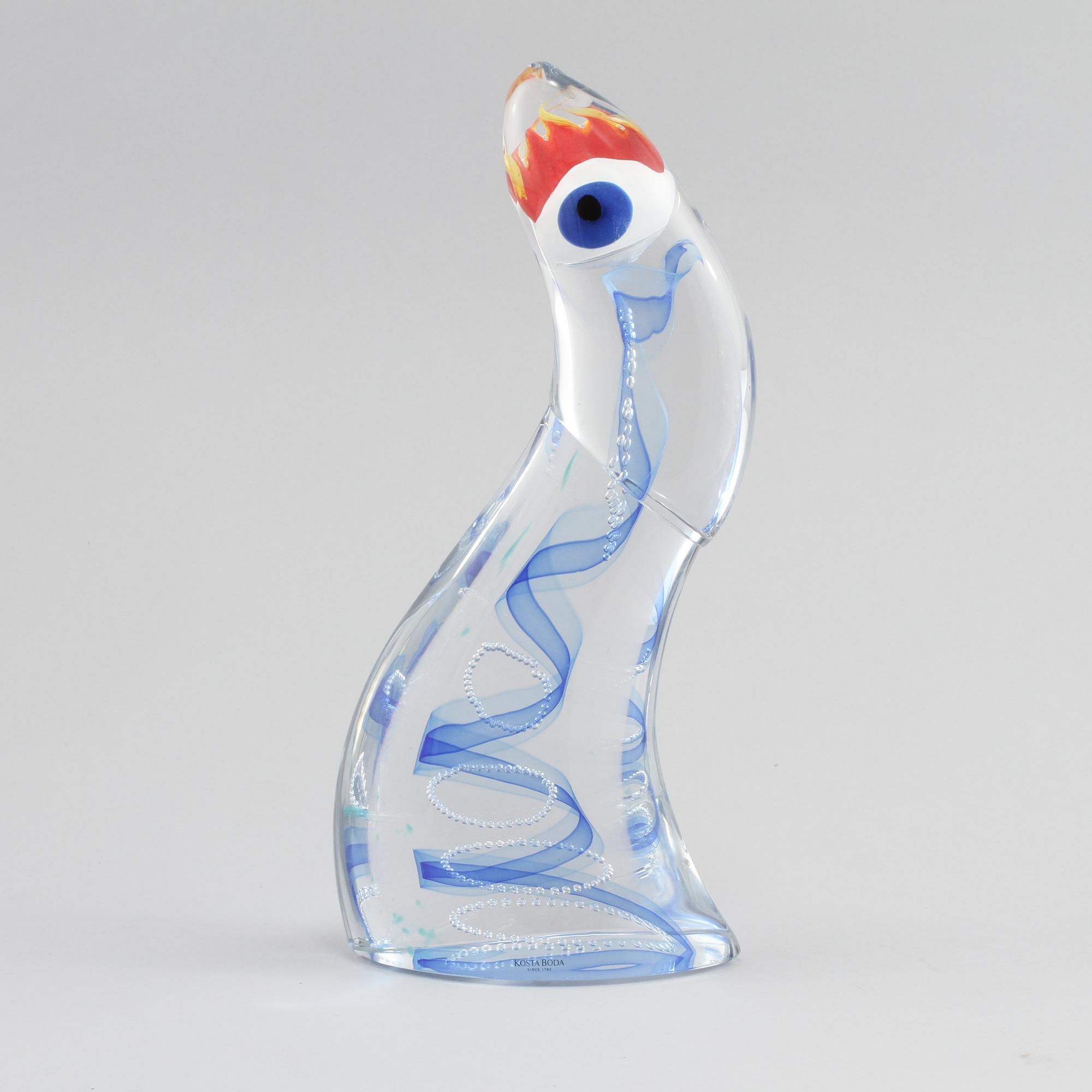 SKULPTUR, glas, Kjell Engman, Kosta Boda, 1900-talets andra hälft.