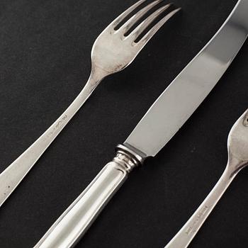 A mid 20th century silver tablewear set of 48 pc, "Chippendale" by GAB.