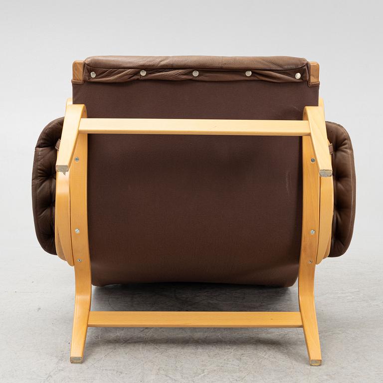 Bruno Mathsson, fåtölj med fotpall, "Pernilla", Dux.