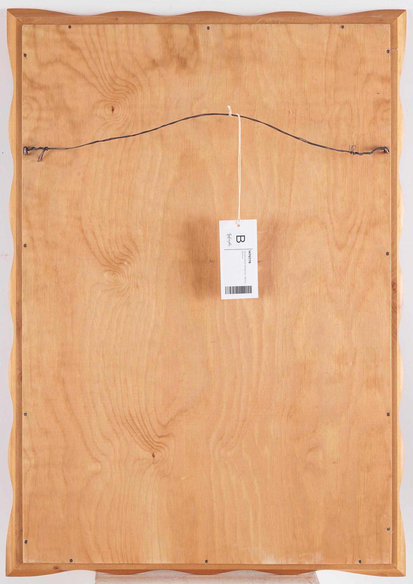 Swedish Modern, an elm framed mirror, Fröseke, 1940s-1950s.