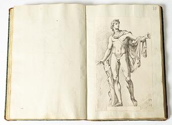 98 etsningar av romerska statyer.