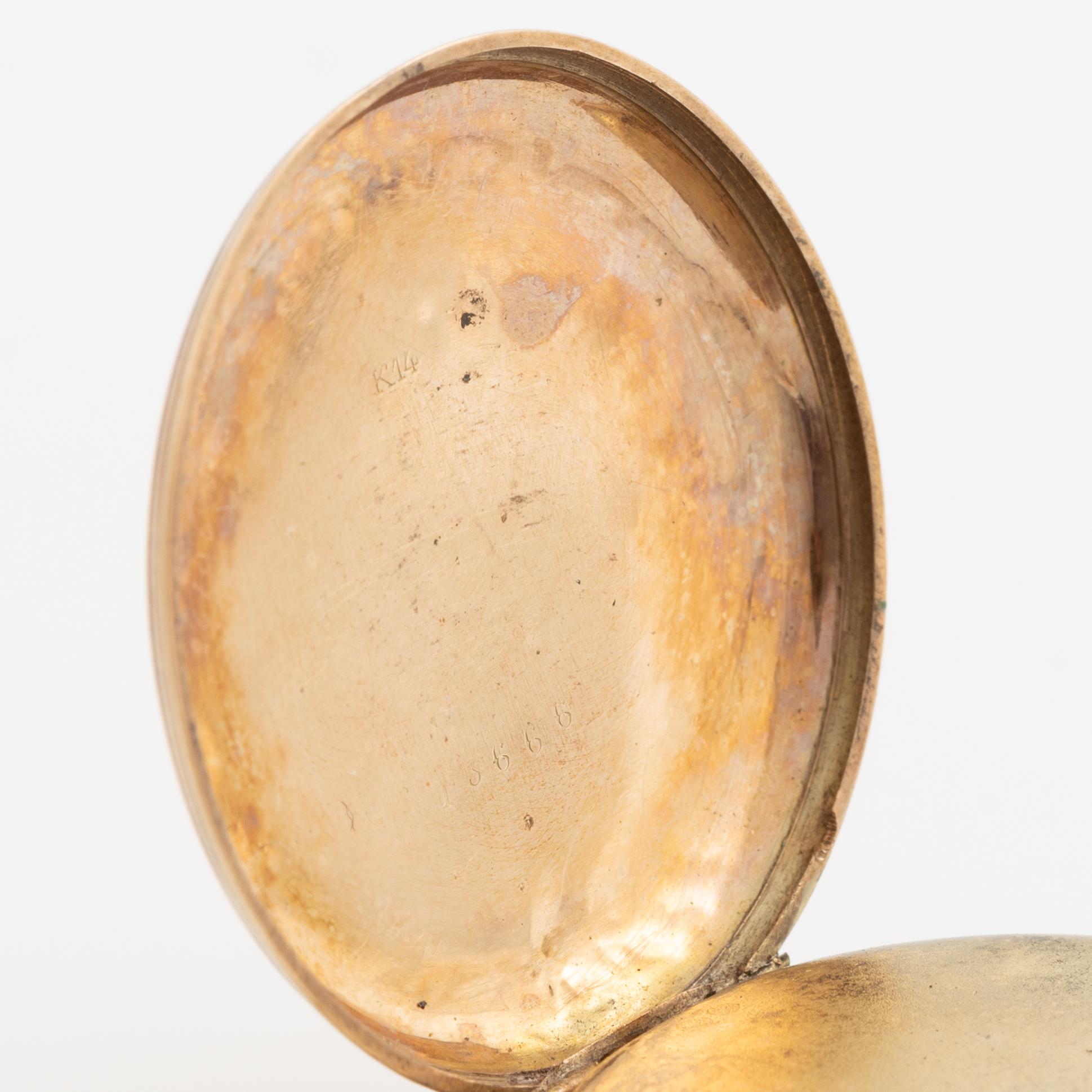 Pocket watch, 14K gold, 33 mm.