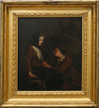 OKÄND KONSTNÄR, olja på pannå, sent 1700- / tidigt 1800-tal.