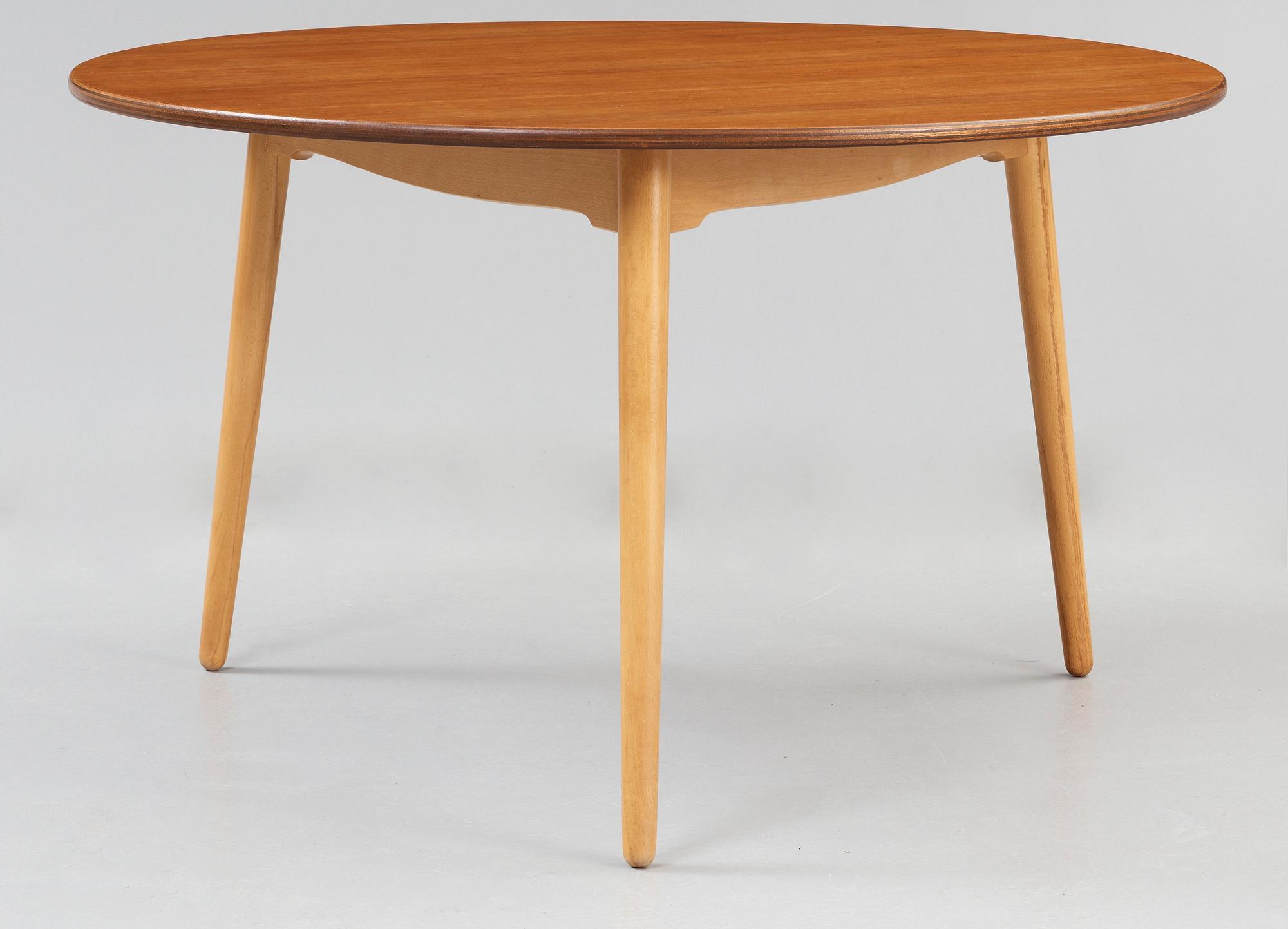 HANS J WEGNER, matgrupp, 6 st "Hjertestolen" och bord, Fritz Hansen, Danmark ca 1963.