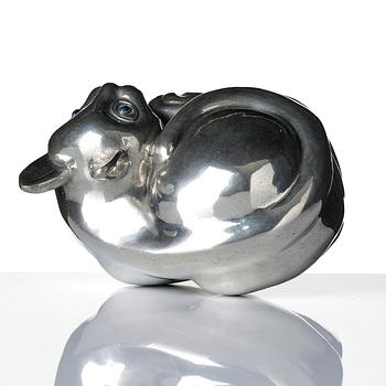 Estrid Ericson, a pewter sculpture of a Siamese cat, Firma Svenskt Tenn, Stockholm, 1968.