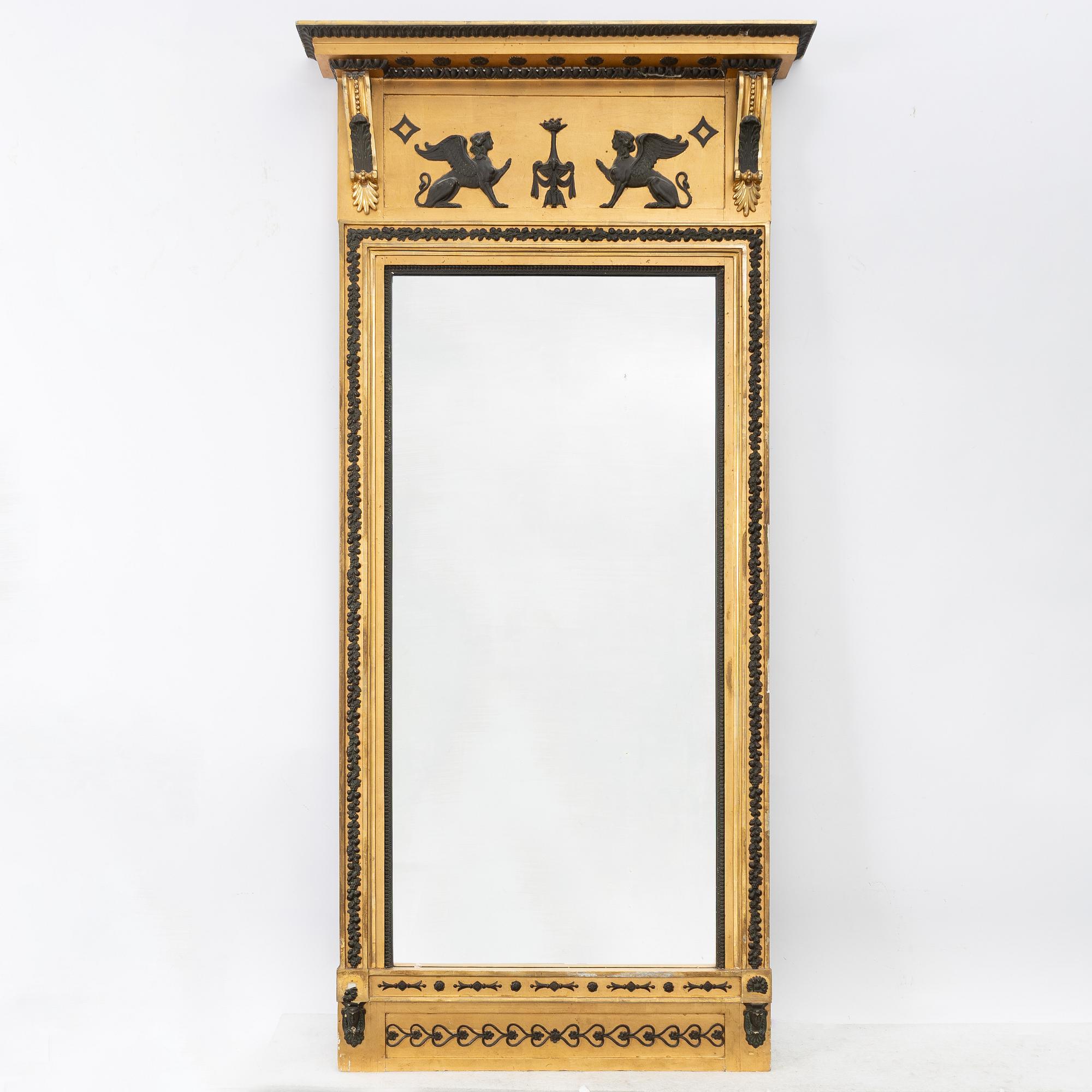 Mirror, by Jonas Frisk (mirror manufacturer in Stockholm 1805-1824), Empire.