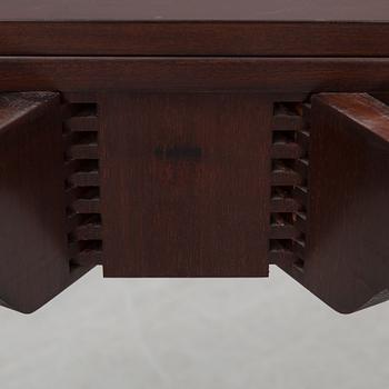 SIDE TABLE / FOLDING DINNER DEMI LUNE TABLE, mahogany, 20th century.