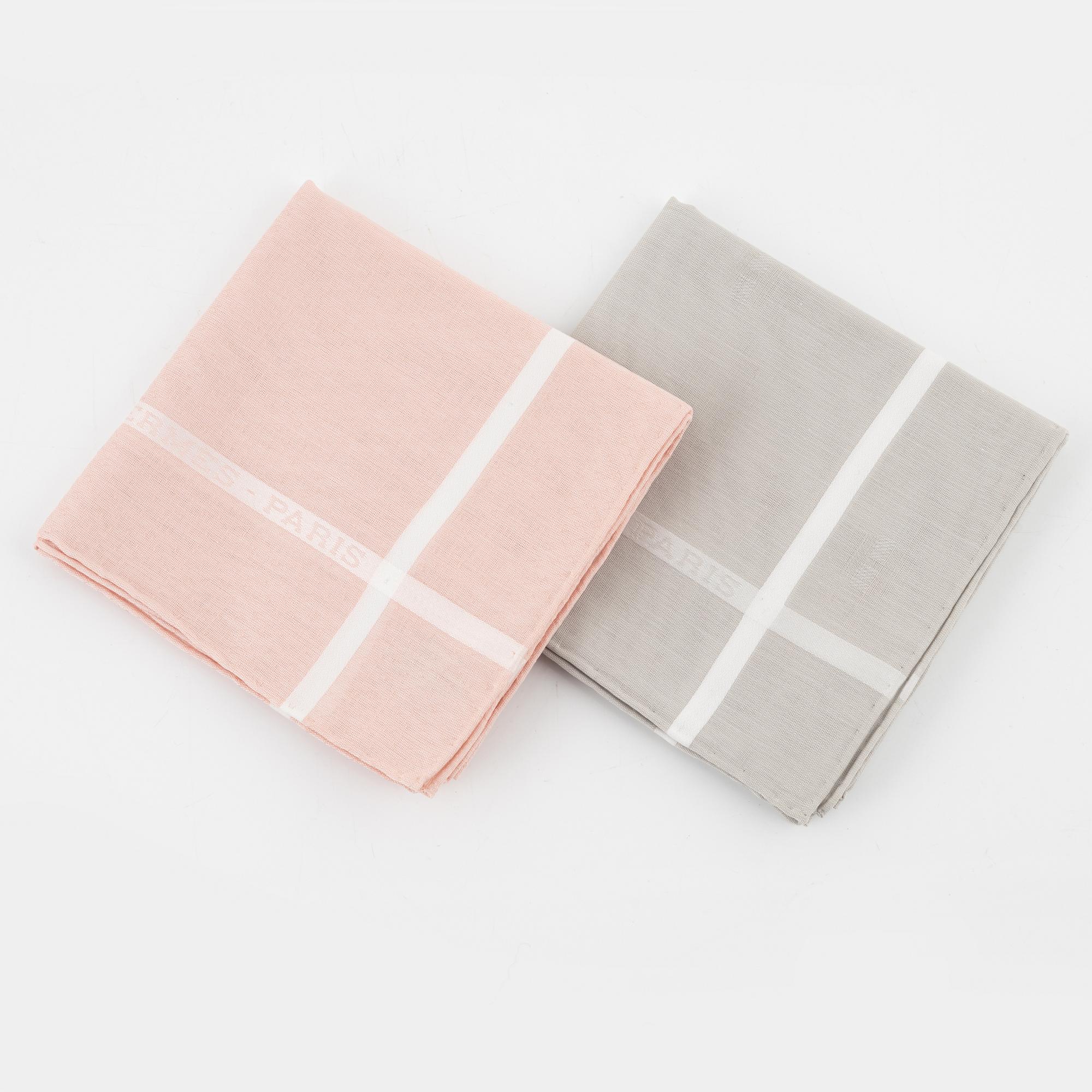 Hermès, handkerchiefs, 2 pcs, in case.