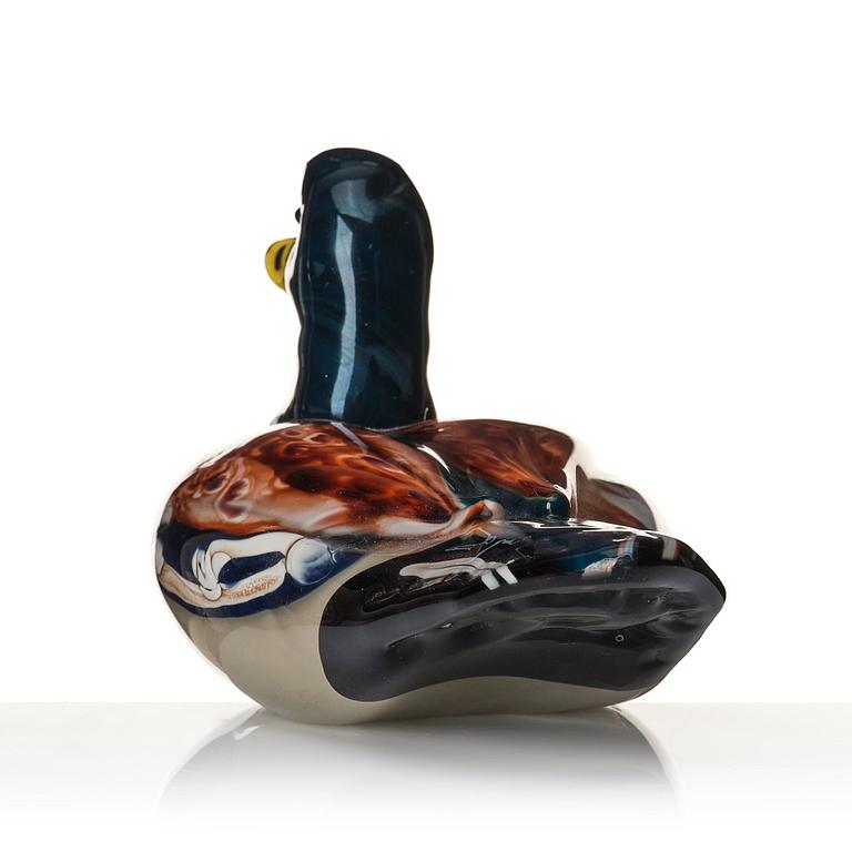 Toni Zuccheri, a glass sculpture of a duck, Venini, Italy 1960s.