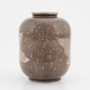 Wilhelm Kåge, a brown glazed 'Argenta' stoneware vase, Gustavsberg, Sweden 1938.