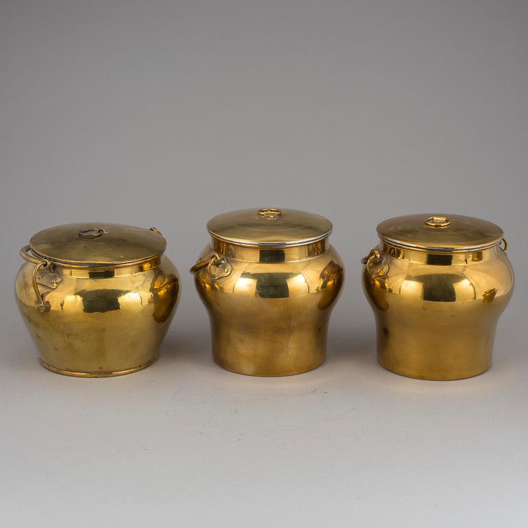 BULKRUKOR, 8 stycken, mässing, Skultuna Bruk, 1800/1900-tal.