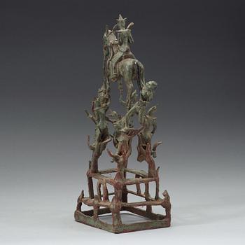 A large bronze equestrian sculpture, Burma, 19th Century.