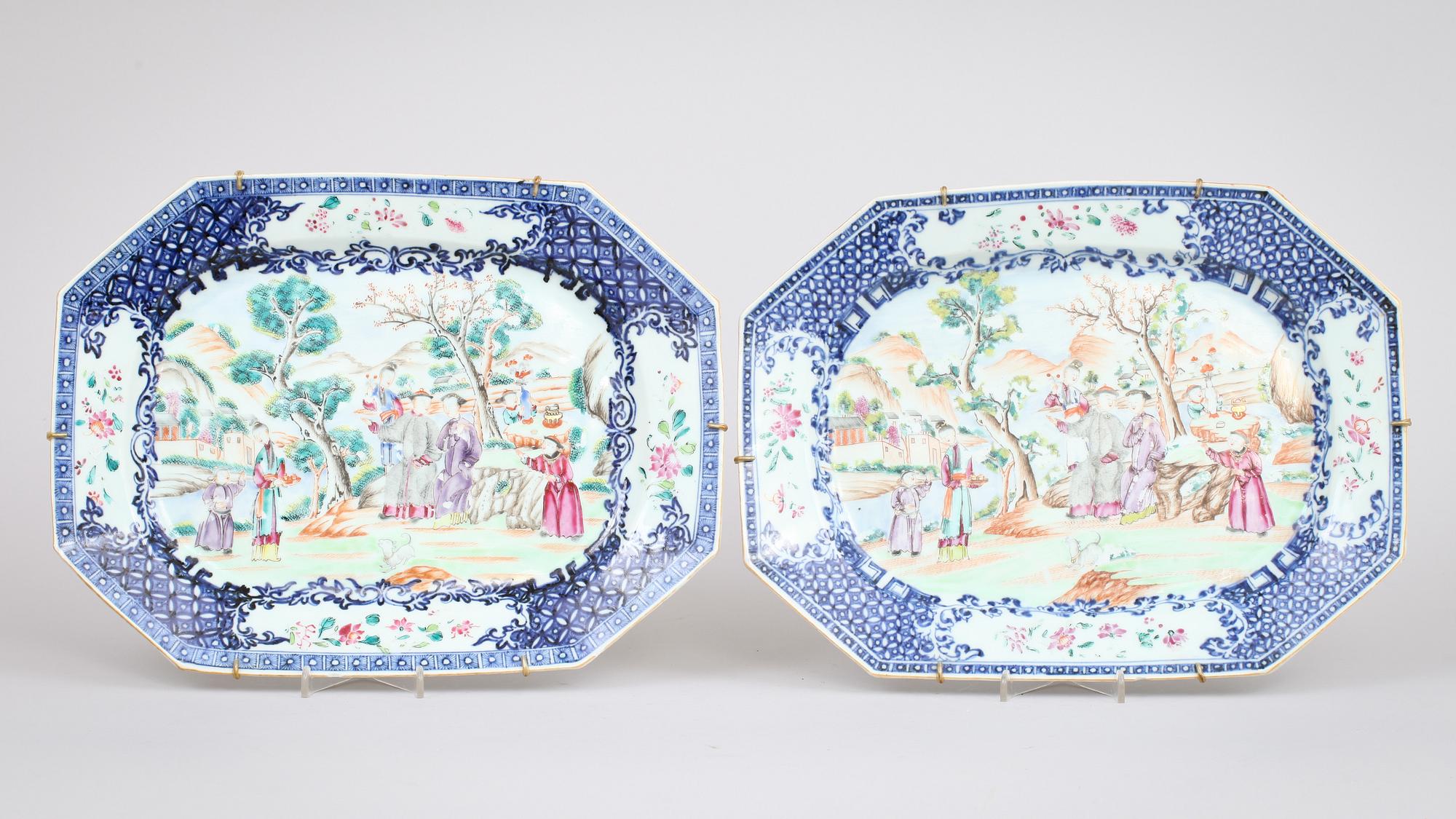 STEKFAT, ett par, porslin, Kina, Qianlong, 1736-1795.