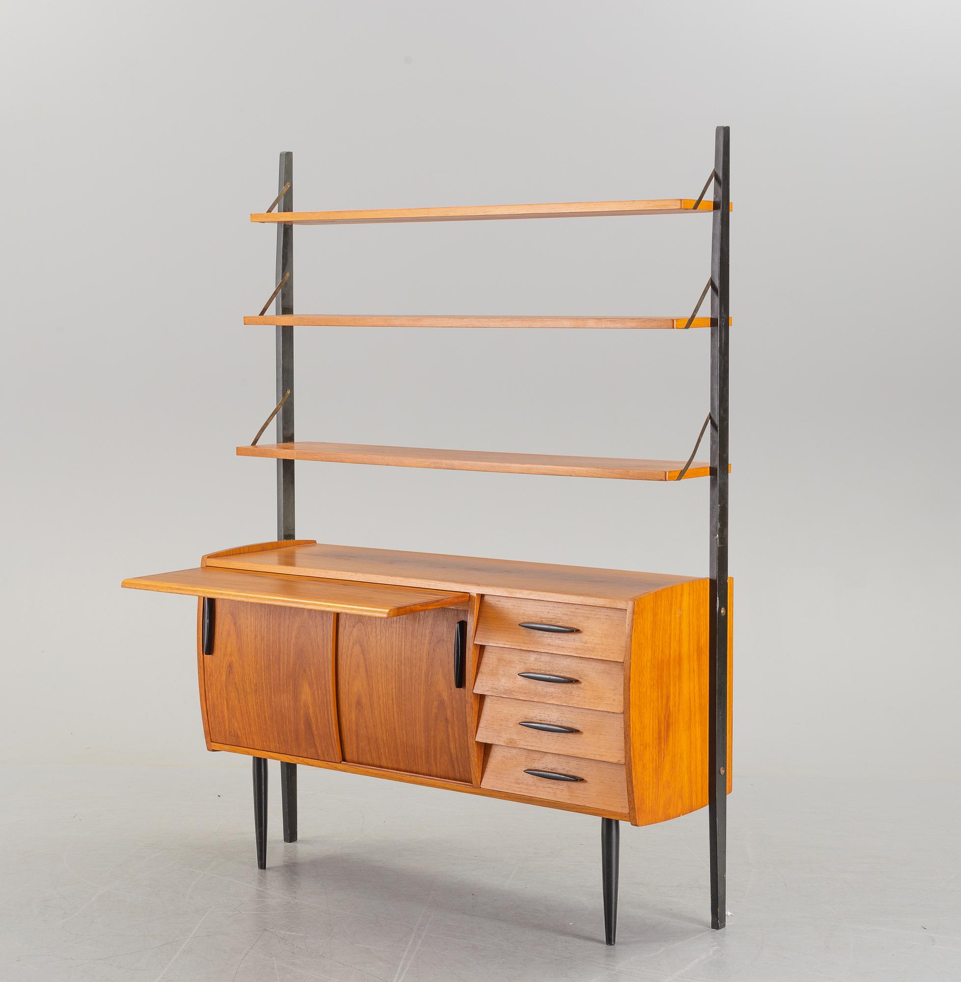 A teak veneered bookcase, 1950's.