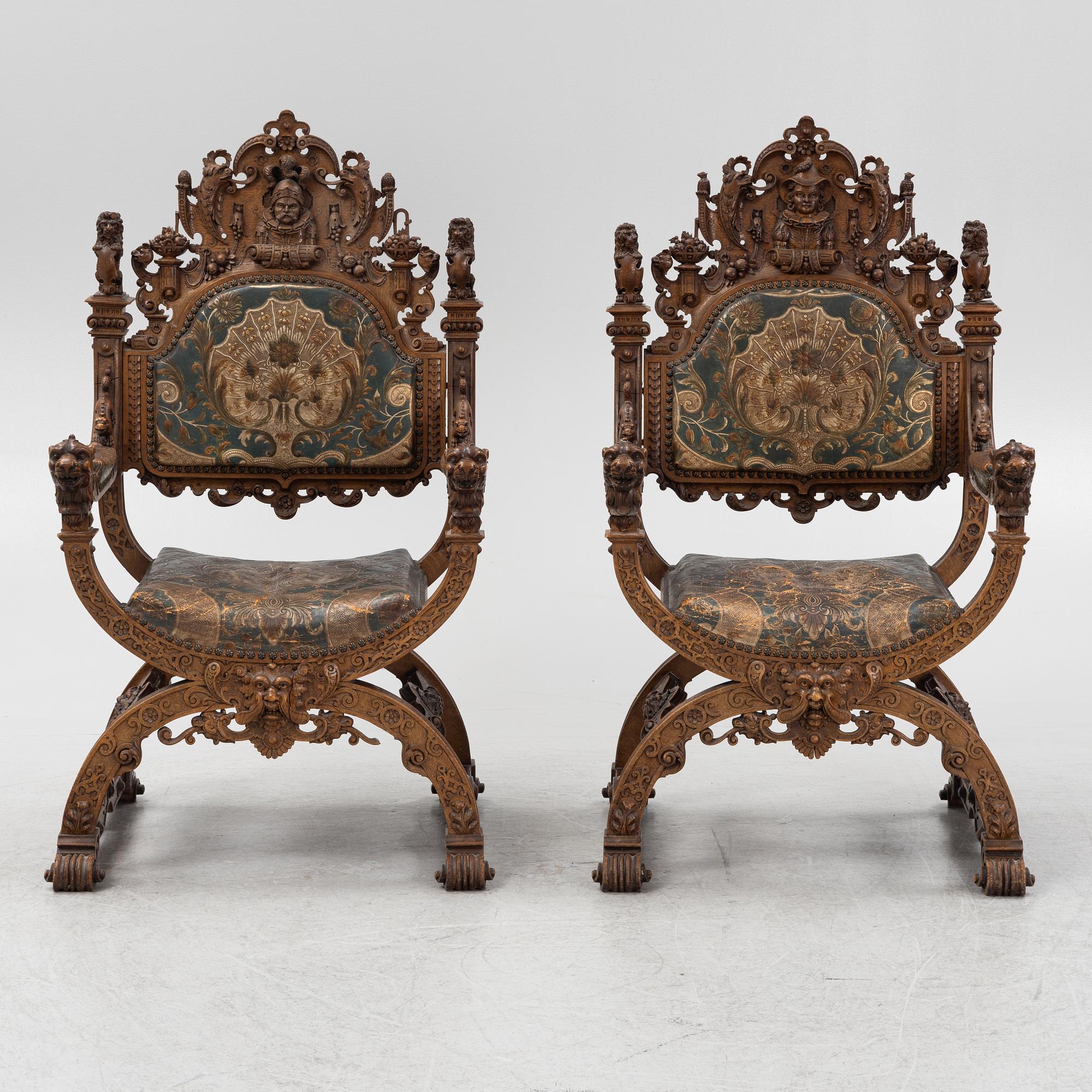 A pair of chairs, late 19th Century.