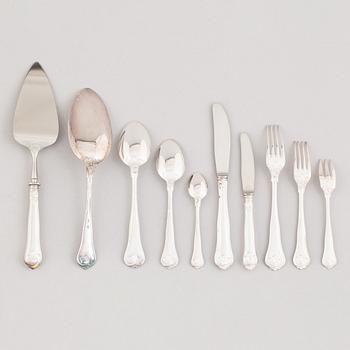 A silver cutlery, model 'Sachsisk', mostly Cohr, Denmark (100 pieces).