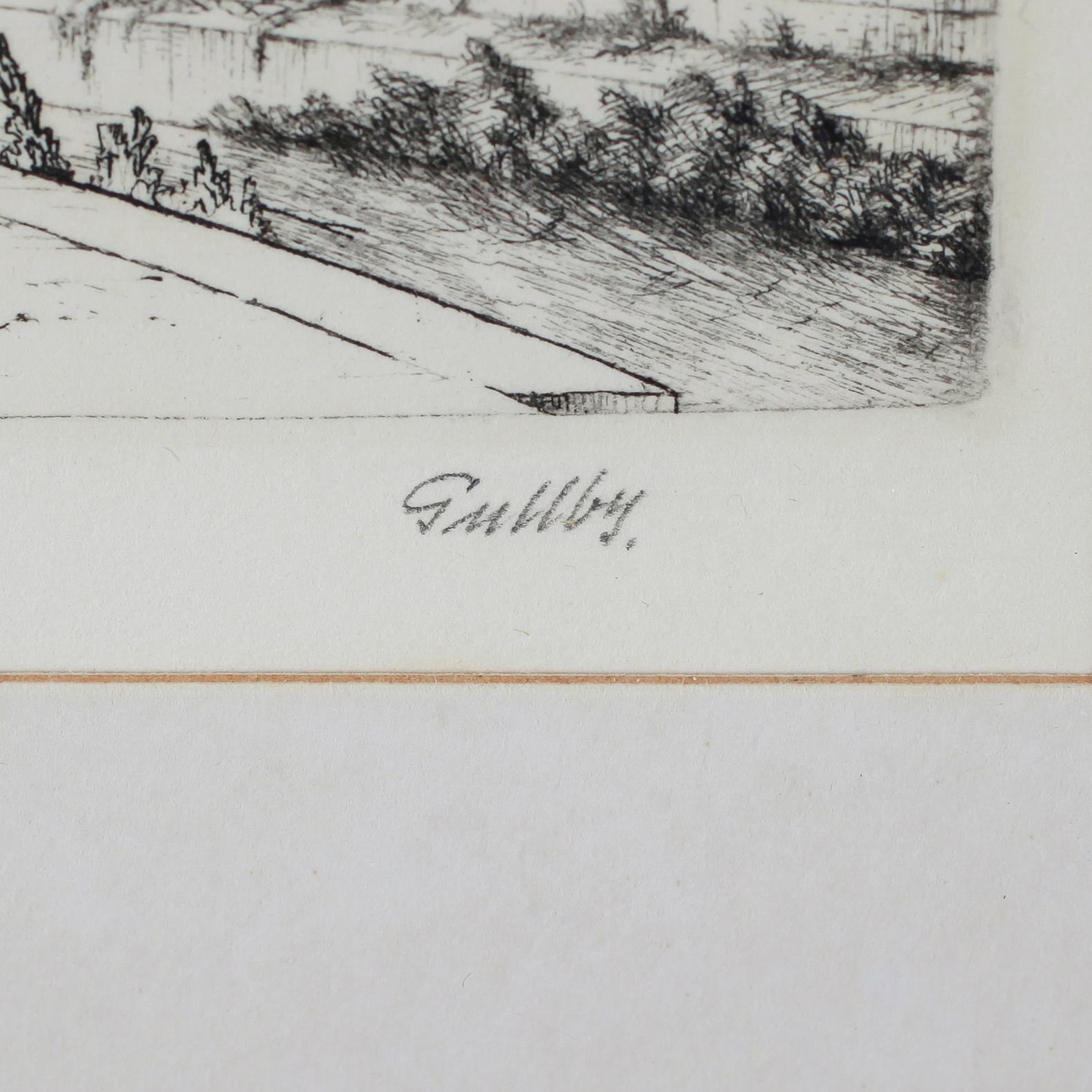 FOLKE GULLBY, 2 st, etsningar, signerade.