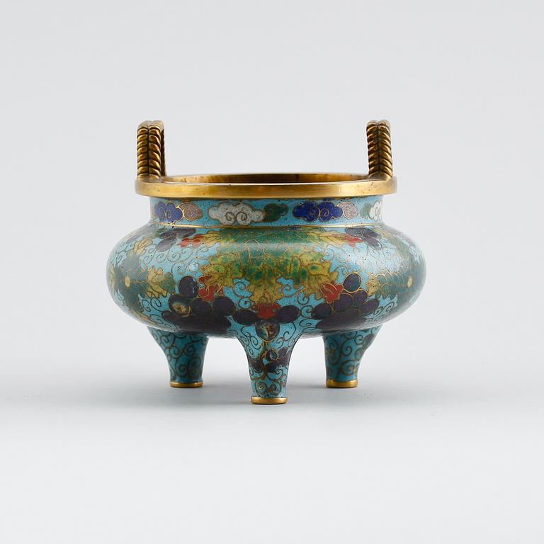 RÖKELSEKAR, cloisonné, Kina, 1800-/1900-tal.