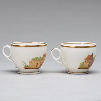 KAFFE och TESERVIS, 18 delar, porslin. Frankrike, Empire, tidigt 1800-tal.