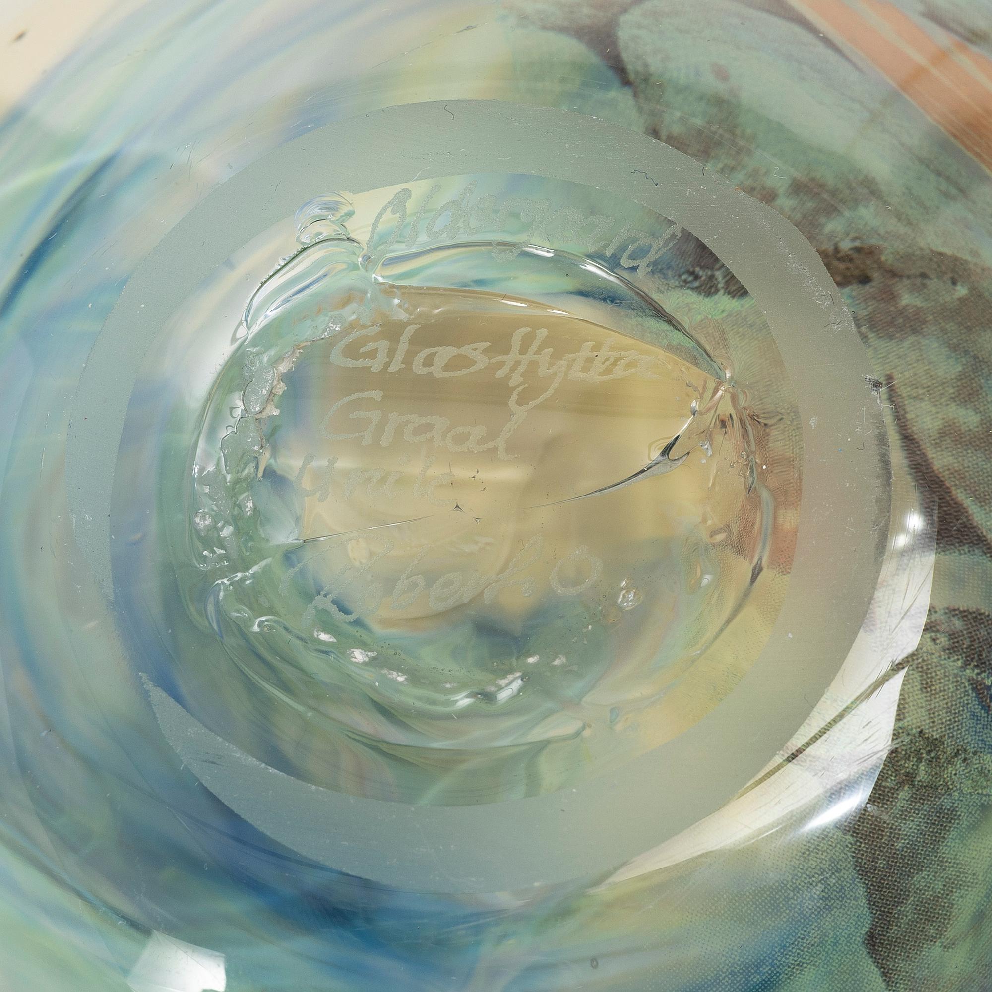 Robert Oldegaarden, glass, vase, graal, unique.