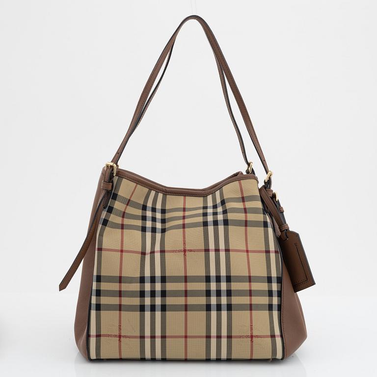 Burberry, a Nova Check canvas and calf leather handbag.