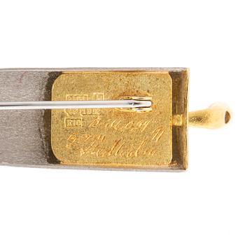 Magnus G:son Liedholm, Brooch 18K gold and platinum set with round brilliant-cut diamonds.