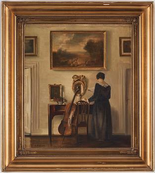 Carl Holsoe, Interior with woman and cello.