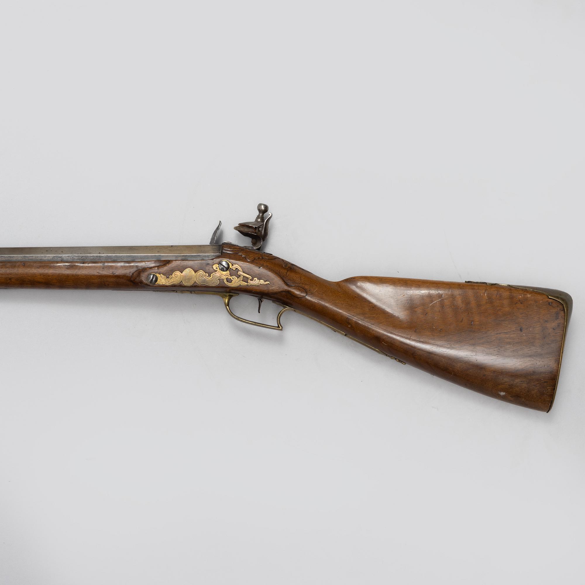 Flintlock gun, signed David Bars, Stockholm (1686-1759).