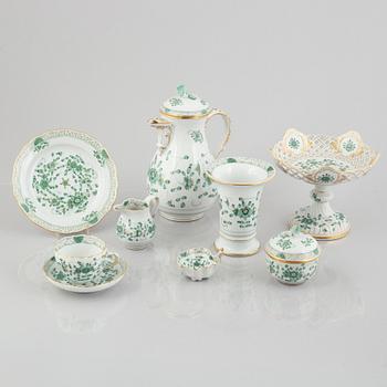 A 19-piece porcelain coffee service, "Indische Malerei Grün" Meissen, Germany.