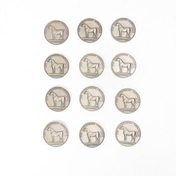 Medals, 12 pcs, silver, Sporrong, Stockholm 1957-1961.