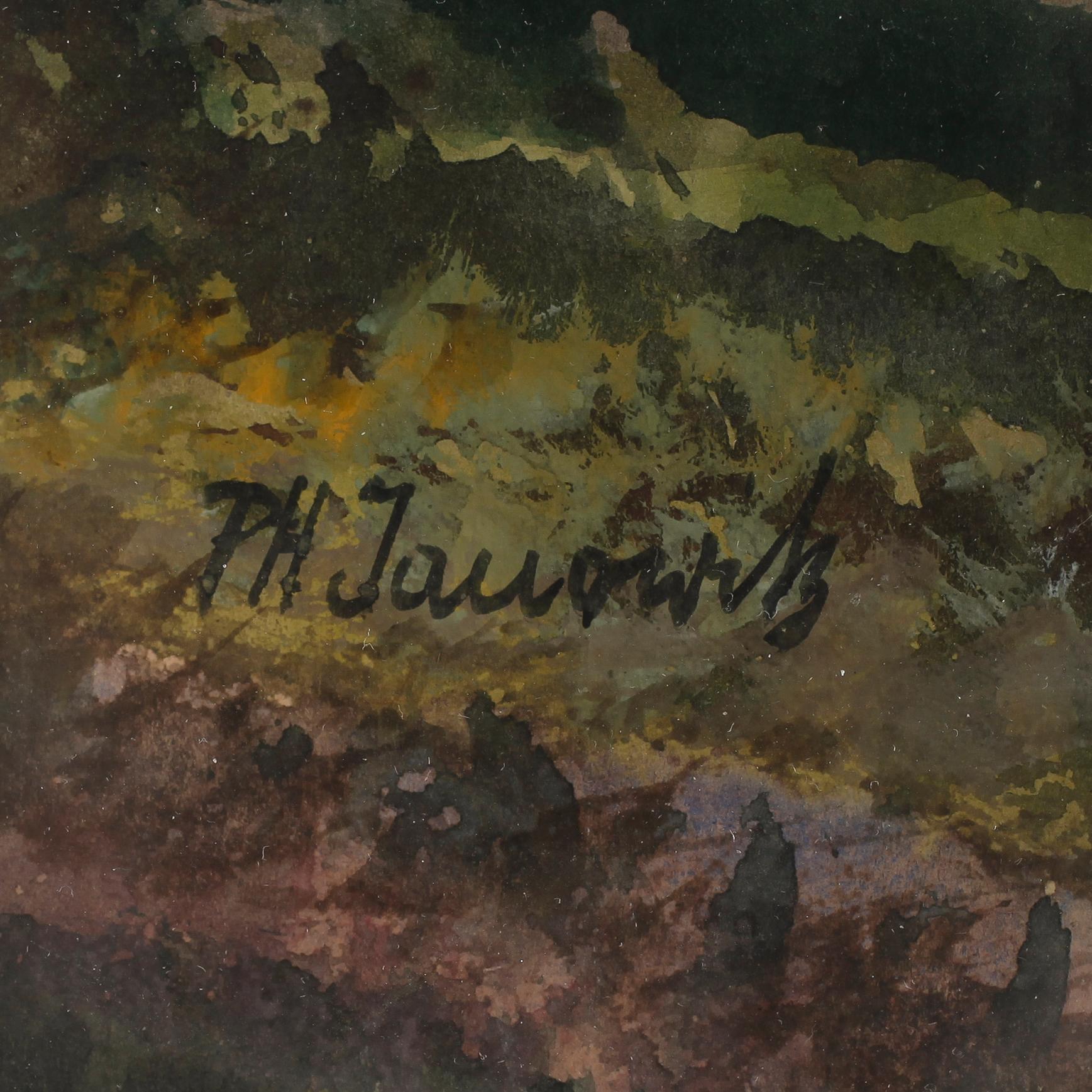 P.H JANOWITZ, akvarell, signerad.