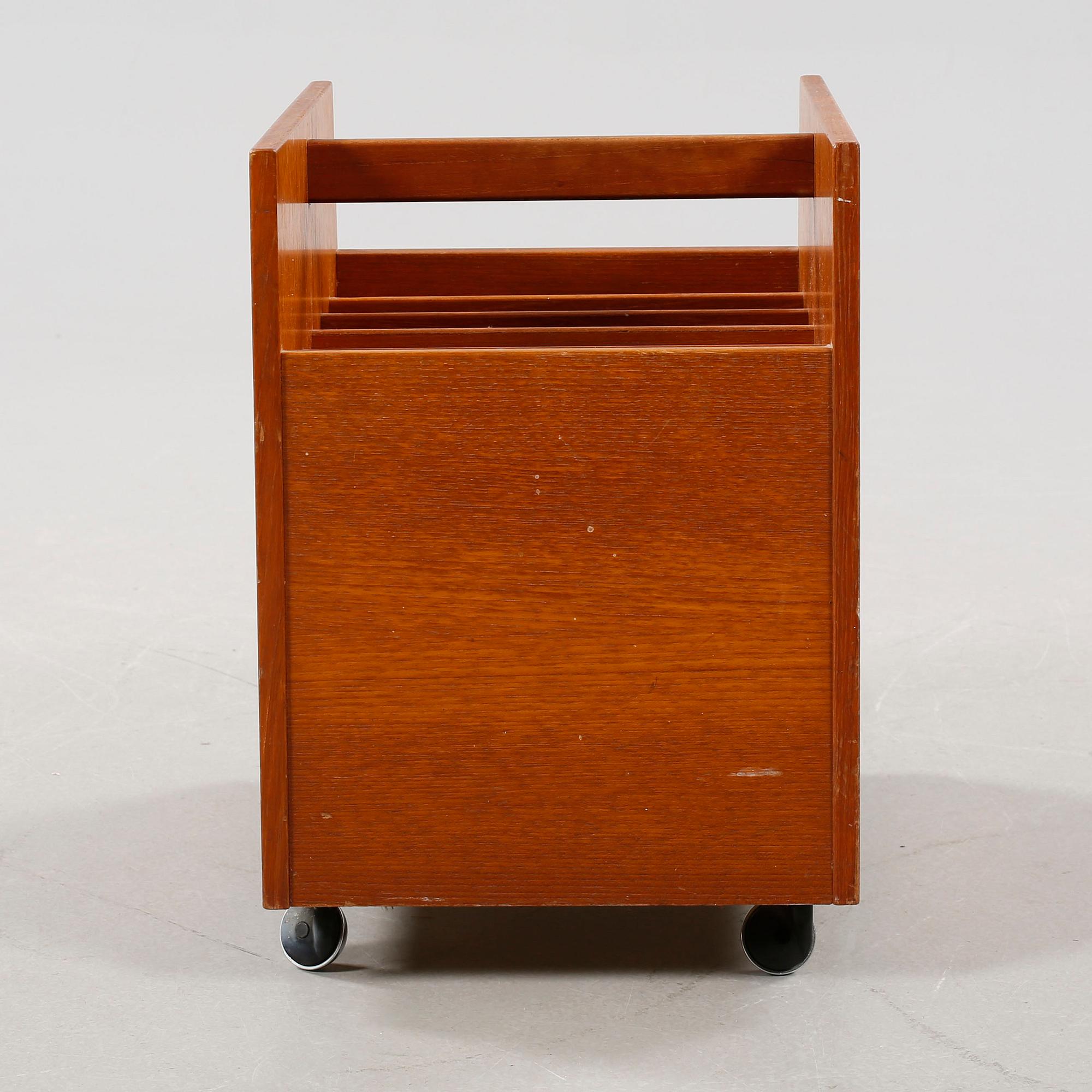 An lp-rack, model Scala, designed by Rolf Heseland, Bruksbo Tegnekontor, Bagn Möbelindustri in Norway ca 1965.