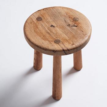 Axel Einar Hjorth, a 'Skoga' stained pine stool, Nordiska Kompaniet, Sweden 1930s.