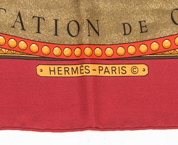 Hermès, a 'Presentation des Chevaux' silk scarf.