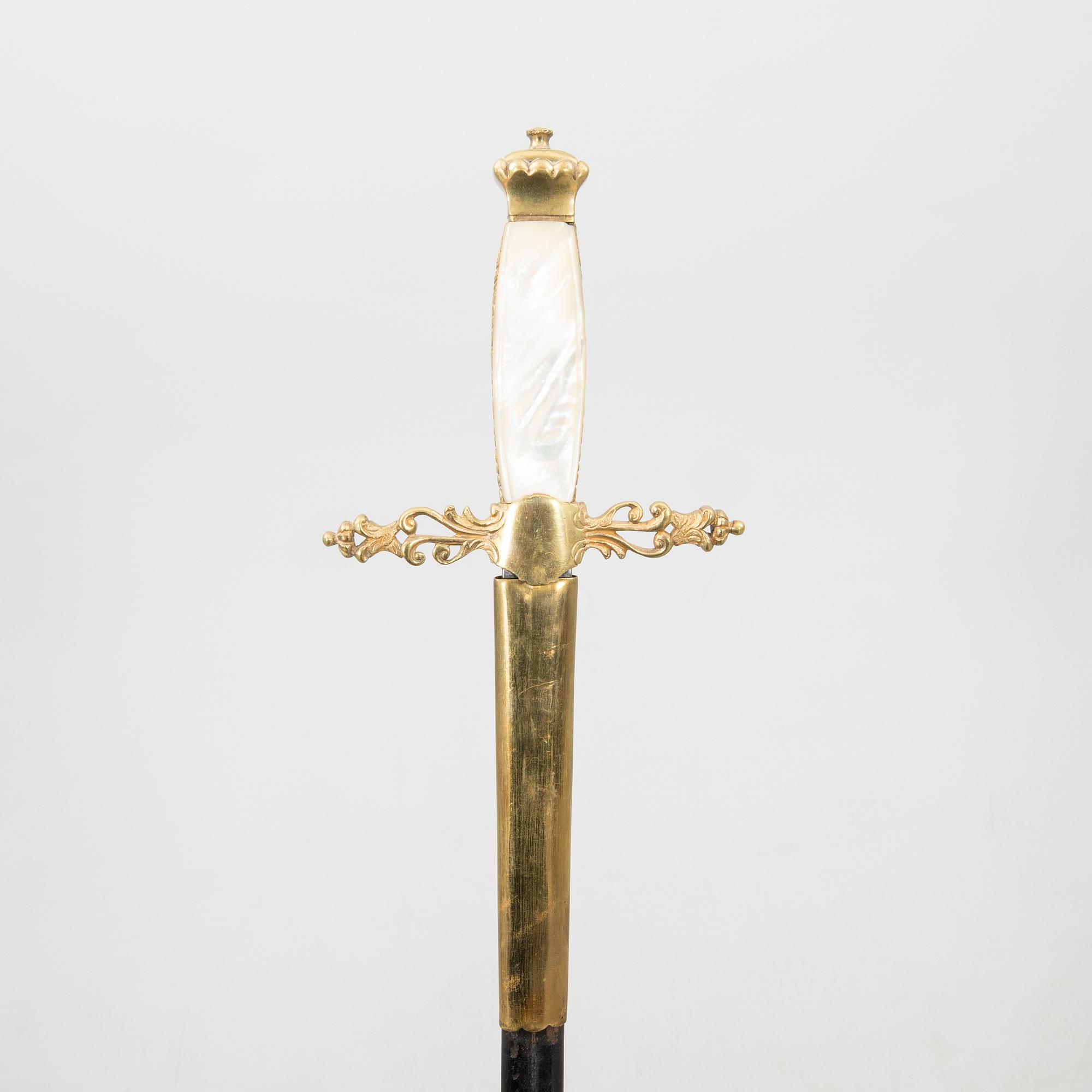 Värja svensk, för ämbetsman, 18/1900-tal, med balja.