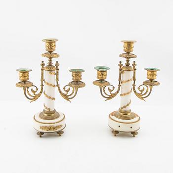 Table garniture 3 pcs, Louis XV style, late 19th century.