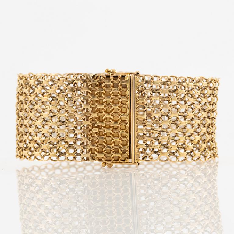 Armband, 18K guld, bred x-länk.