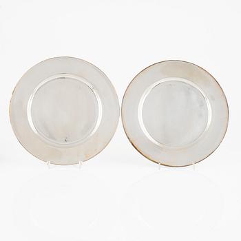 Tallrikar, silver, 12 st, GAB, Stockholm, 1928.