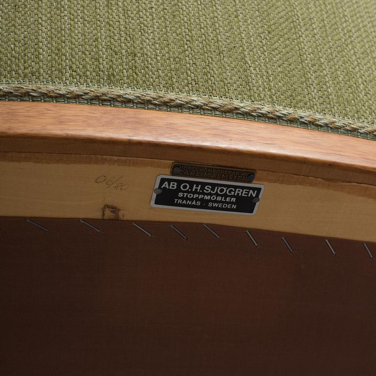 CARL MALMSTEN, fåtölj, "Vår fru", för AB OH Sjögren, Tranås, 1900-talets andra hälft.