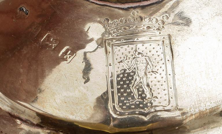 BORDSUPPSATSER, ett par, silver .Birmingham, England 1909. Vikt ca 575 gr.