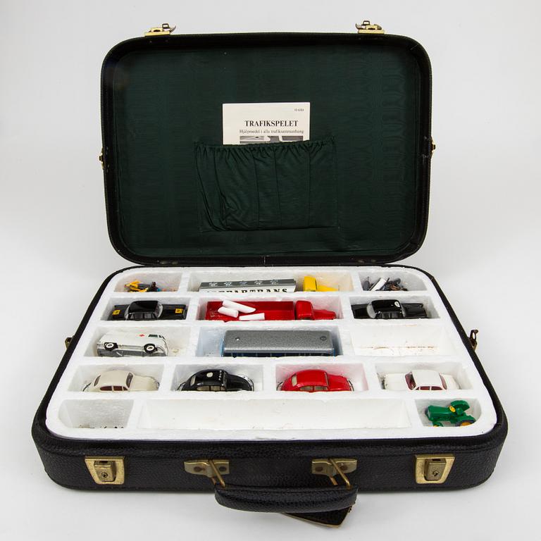 A set of Norstedts trafikspel containing Tekno and Lesney vehicles 1960s.