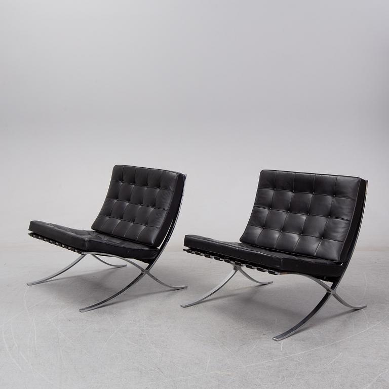 Ludwig Mies van der Rohe, a pair of 'Barcelona' lounge chairs, Knoll.