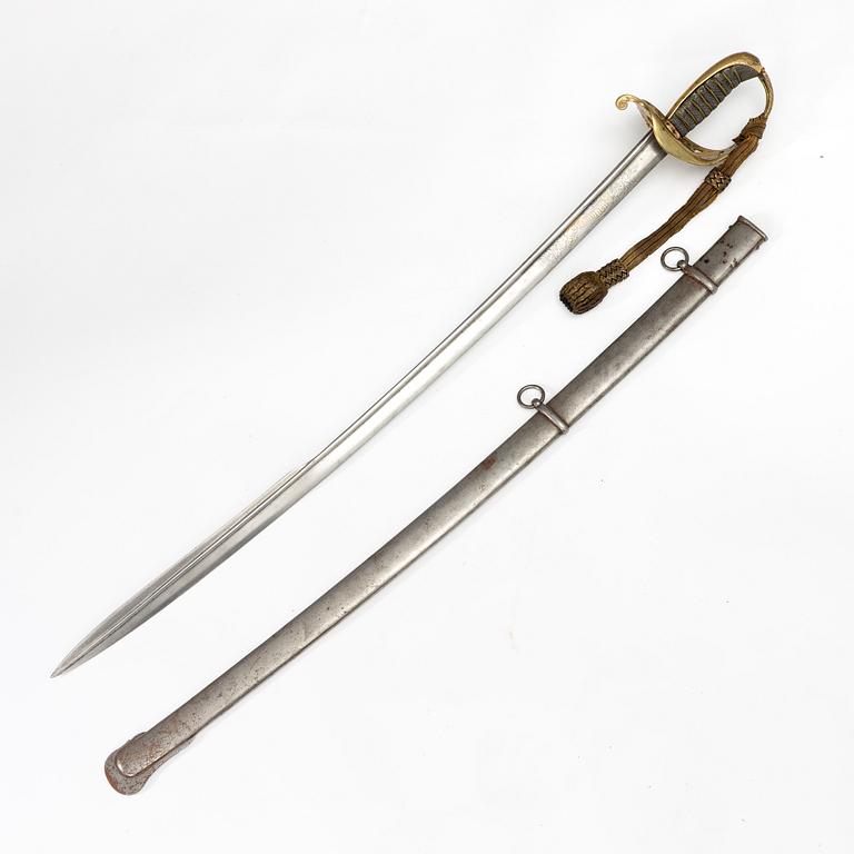 Sabel, svensk, m/1859 för infanteriofficer, med balja.
