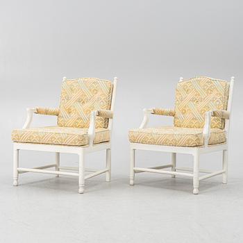 Karmstolar, ett par, sk. Gripsholmsmodell, sent 1900-tal.