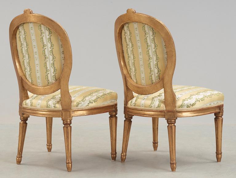 A pair of Gustavian 18th century chairs.
