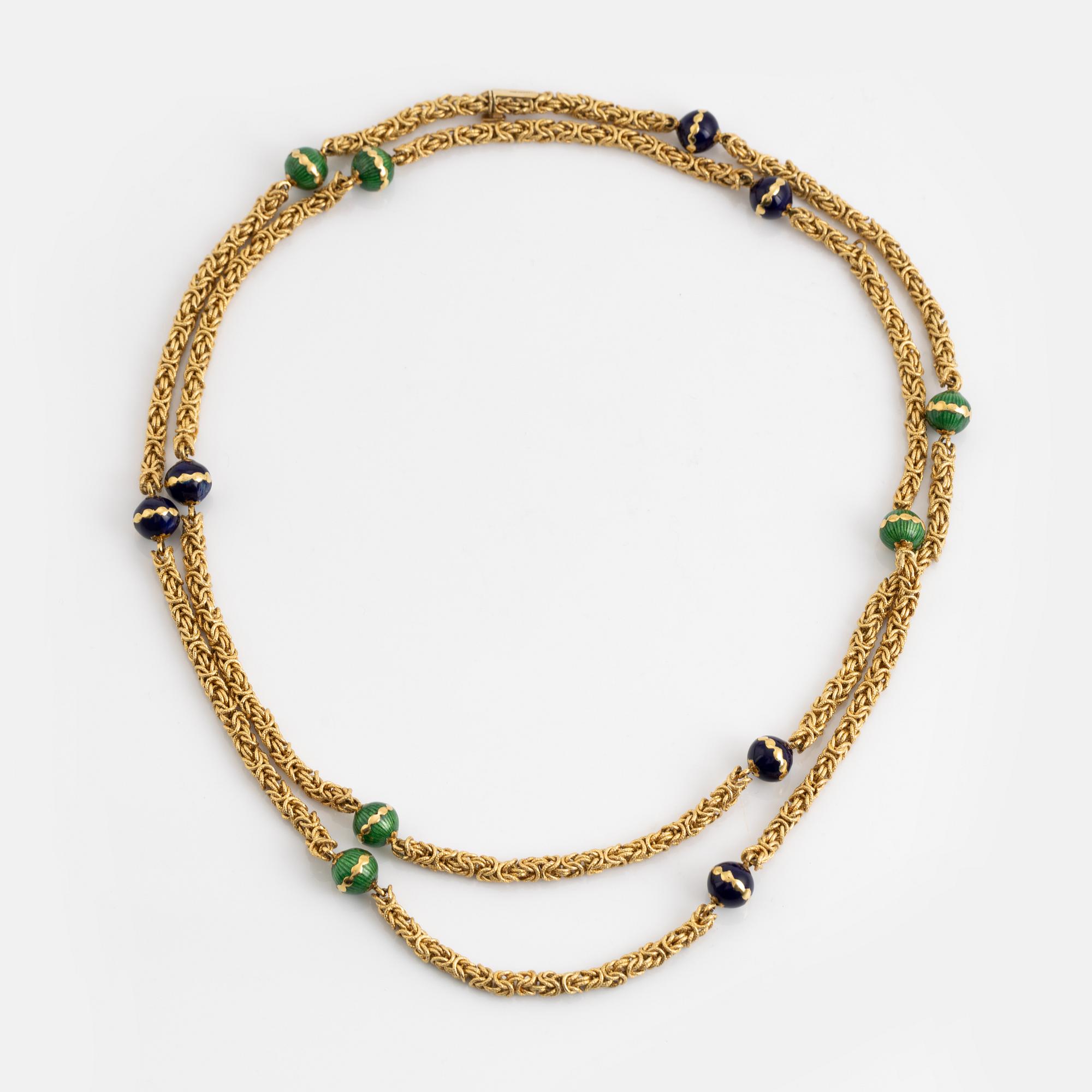 Collier, kejsarlänk, 18K guld med emalj.