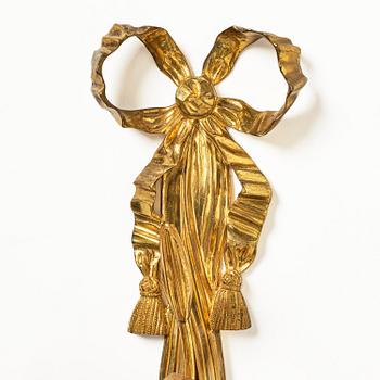 A pair of gilt bronze two-branch appliques after F. L. Rung, late 19th century,