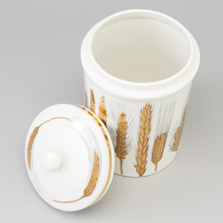 FORNASETTI, burk med lock, flintgods, Milano, Italien.