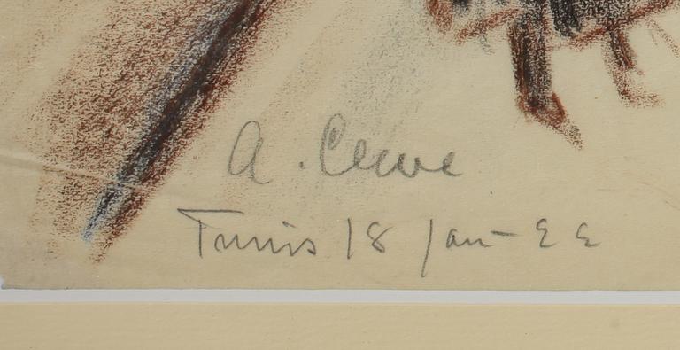 AGNES CLEVE, pastell, signerad och daterad Tunis 1922 ?.